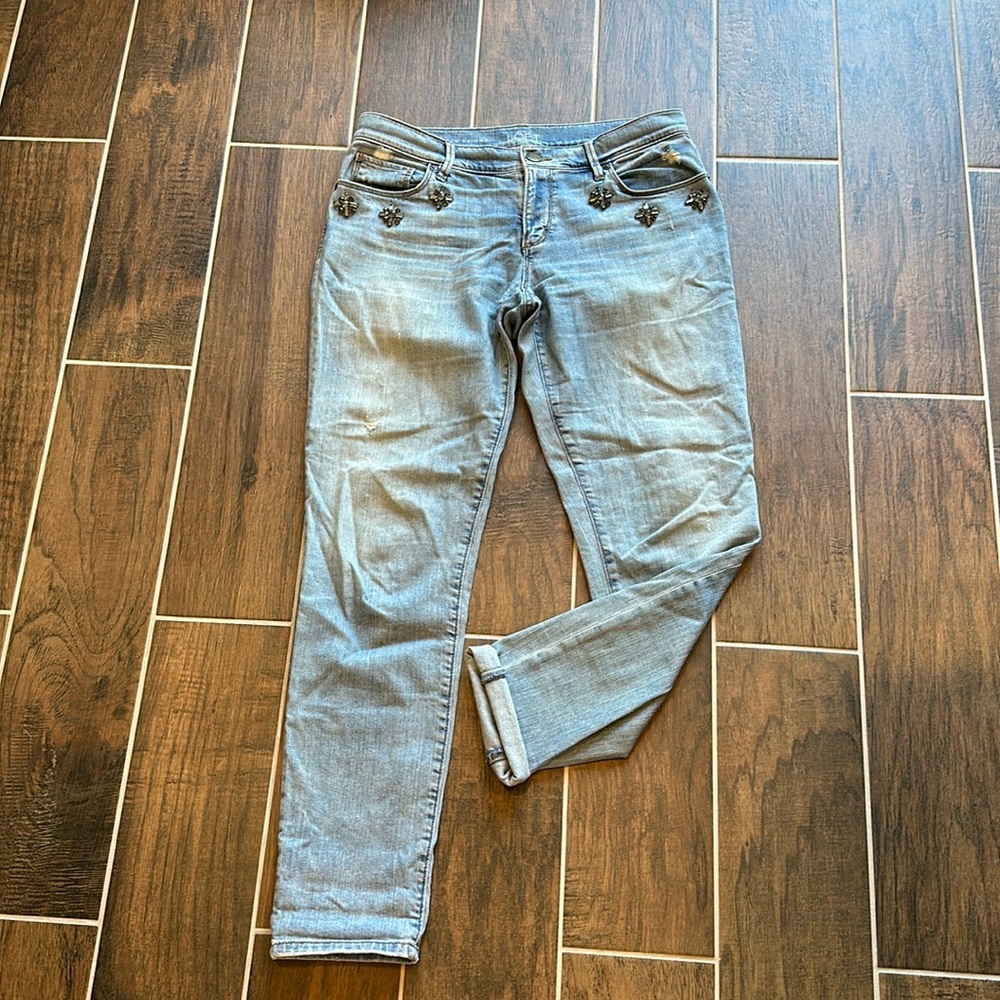 Ann Taylor Loft Jeweled Jeans relaxed skinny size 27/4